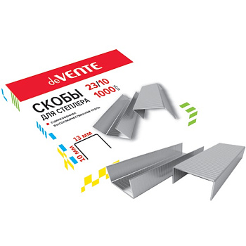 Скобы для степлера №23/10 1000шт до 40л deVENTE