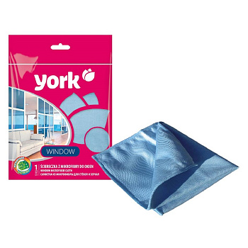 Салфетки для стекла и оптики 30*30см, микрофибра YORK, гладкая