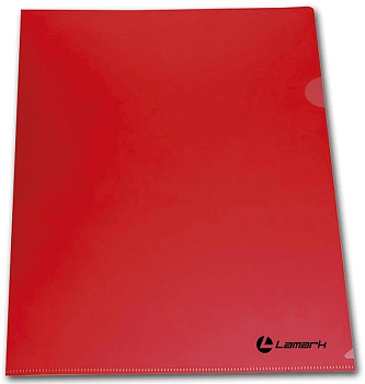 Папка-уголок A4 0,18мм, плотный пластик LAMARK, прозрачная, красная