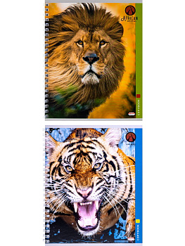 Тетрадь А5 48л клетка, гребень PROF-PRESS Короли зверей, ассорти