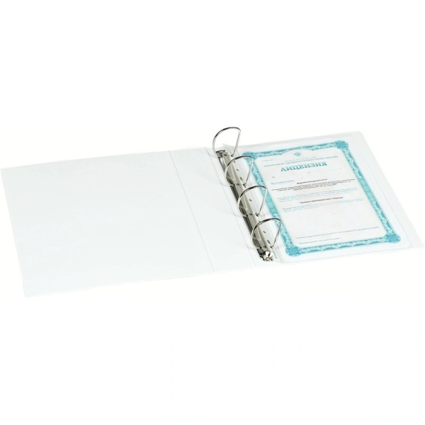 3_Папка панорама на кольцах Esselte 75мм 4 кольца белая