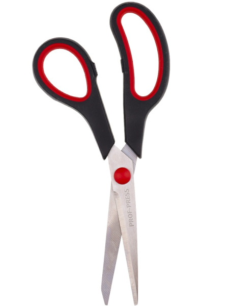 3_Ножницы 21,5см прорезиненные ручки PROF-PRESS, в картонном блистере