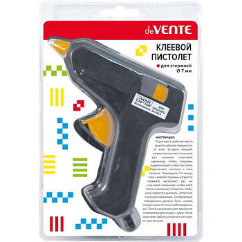 Клеевой пистолет 20Вт для стержня 7мм deVENTE + 2 клеевых стержня
