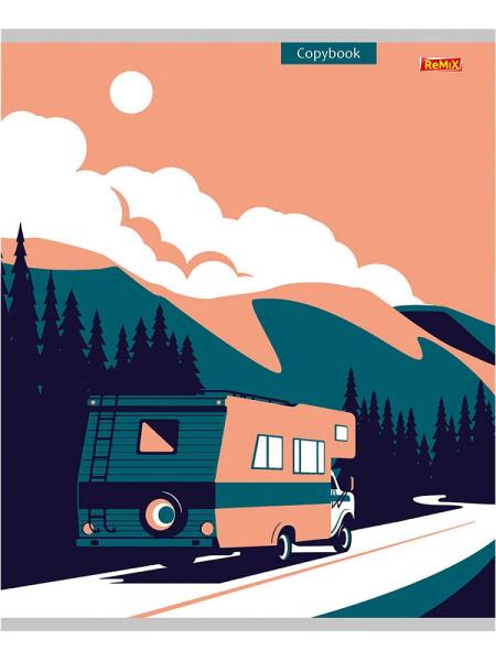 5_Тетрадь А5 48л клетка, скоба REMIX Природный минимализм, ассорти