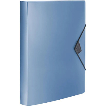 Папка-короб на резинках А4, корешок 40мм, пластик 0,8мм Attache Metallics, синий