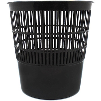 Корзина для бумаг 10л ATTOMEX, сетчатая, круглая, черная