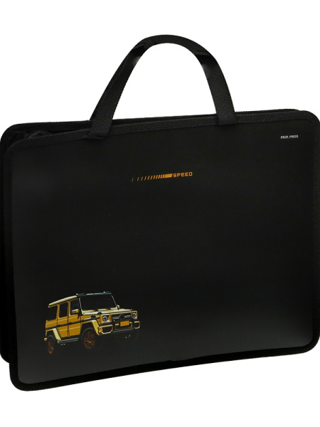 Папка на молнии А4 PROF-PRESS Следы от шин, непрозрачная пластиковая