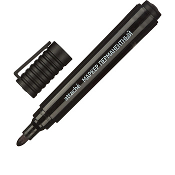 Маркер перманентный Attache 2-5мм, черный