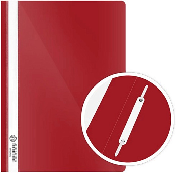 Папка-скоросшиватель DOLCE COSTO Эконом, А4, пластик, прозрачный верхний лист, бордовая