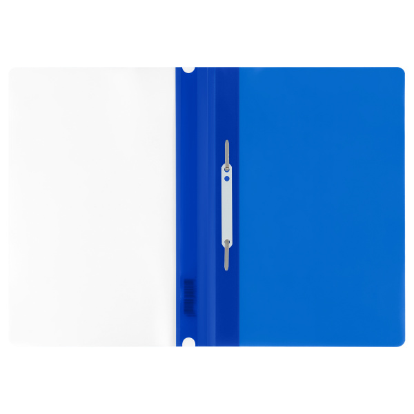 2_Папка-скоросшиватель СТАММ А4 пластик, прозрачный верхний лист, синяя