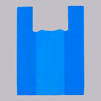 Пакеты "майка" 30*15*55см 14мкм 100шт, синие