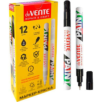 Маркер-краска лаковый (paint marker) deVENTE Repair&Craft 0,7мм, масляная основа, черный