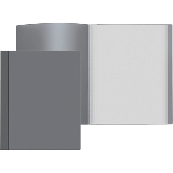 Папка 40 вкладышей ATTOMEX, пластик 0,5мм, серая