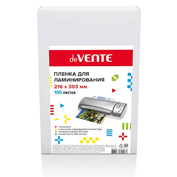 Пленка для ламинирования A4 100мкм глянцевая 100шт deVENTE