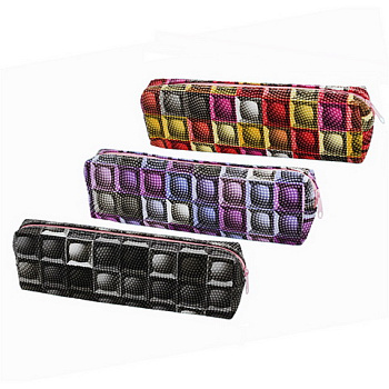 Пенал-тубус на молнии, текстиль, 195*65мм, Basir Бисерные квадратики, ассорти
