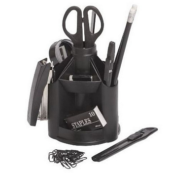 Канцелярский набор 13 предметов, вращающийся, DOLCE COSTO Минидеск, черный