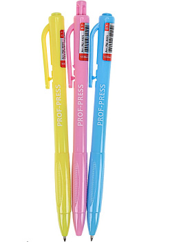Ручка шариковая автоматическая 0,7мм PROF-PRESS Bright Colors СИНЯЯ, ассорти