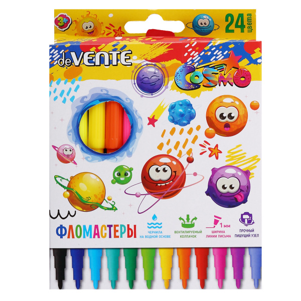 Фломастеры 24 цветов deVENTE Cosmo