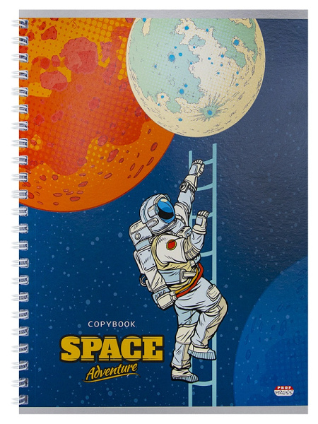 4_Тетрадь А5 48л клетка, гребень PROF-PRESS Космический туризм, ассорти