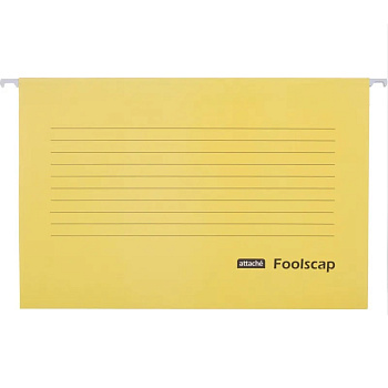 Папка подвесная А4/Foolscap (403*240мм) Attache желтая, картон, 5шт