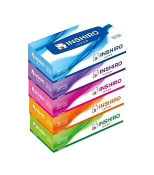 Салфетки-выдергушки бумажные 200шт двухслойные INSHIRO, ассорти
