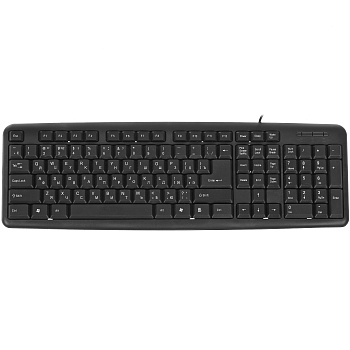 Клавиатура проводная DEFENDER HB-420, USB, 107 клавиш + 3 дополнительные клавиши, черная