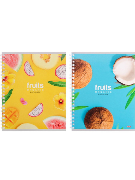 Тетрадь А5 48л клетка, гребень PROFIT Вкусные фрукты, ассорти