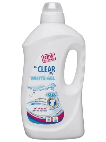 Средство для стирки жидкое универсальное 1,5л Mr.CLEAR, для белого и светлого белья, гель