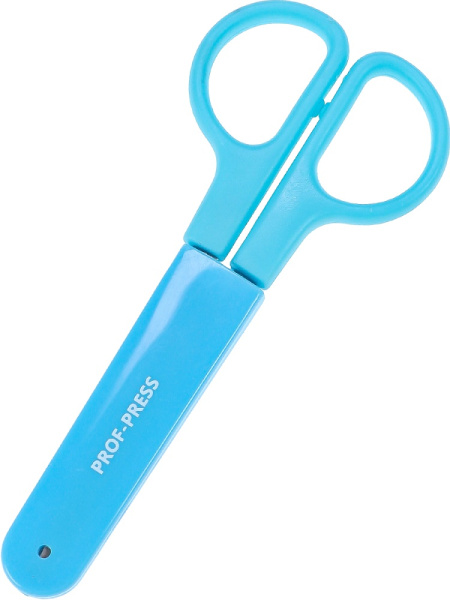 2_Ножницы 120мм PROF-PRESS с футляром для лезвий, голубые