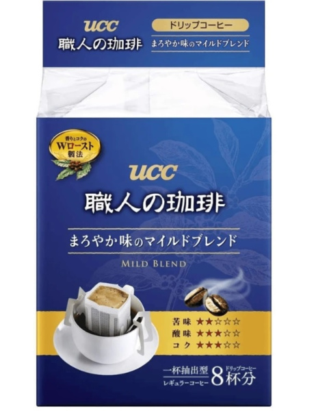 Кофе молотый в дрип-пакетах UCC Mild, 8 порций по 7г