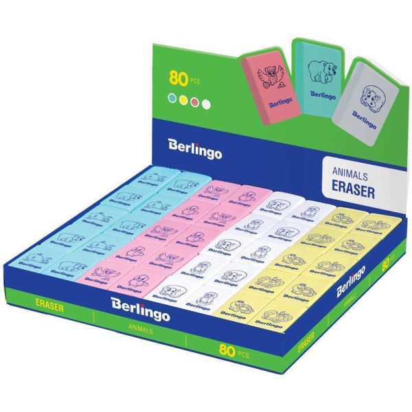 2_Ластик для чернографитных карандашей 28_18_10мм Berlingo Animals, ассорти