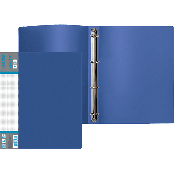 Папка на 4 кольцах, корешок 30мм, пластик 0,6мм, deVENTE Daily, синяя