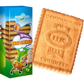 Печенье сахарное ПРИМОРСКИЙ КОНДИТЕР "Мумуренка" творожное, 380г