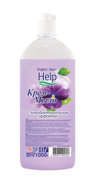Мыло-крем жидкое 1л HELP Антибактериальное