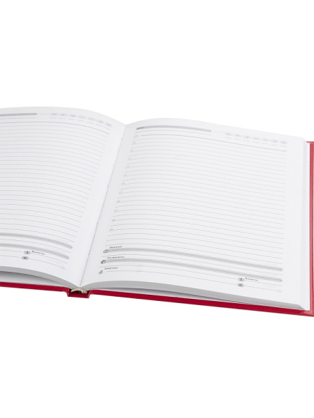 4_Ежедневник недатированный А5 PROF-PRESS, бумвинил, красный, 128л