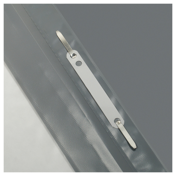 3_Папка-скоросшиватель СТАММ А4 пластик, прозрачный верхний лист, серая