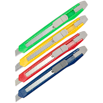 Нож канцелярский 9мм пластиковый корпус, фиксатор OfficeSpace