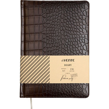 Ежедневник недатированный А5 deVENTE Belcanto, под кожу, коричневый 136л