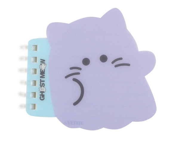 5_Блокнот А7 (95_92мм), 80л, спираль, линия, обложка пластиковая, deVENTE Ghost Meow, фигурный