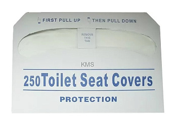 Покрытия на унитаз одноразовые 1/2 сложения, 250шт Т, бумажные, белые