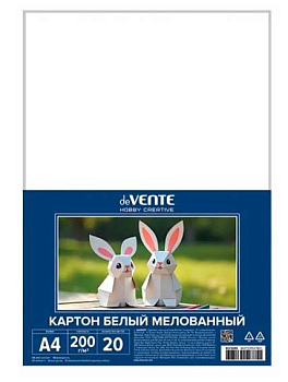 Картон белый А4 20л мелованный deVENTE Hobby Creative