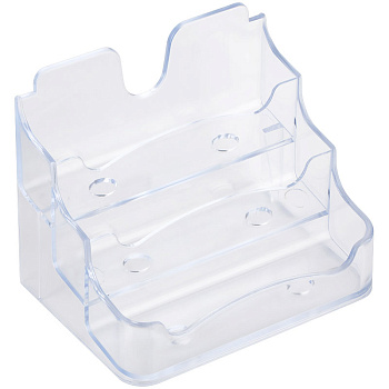 Подставка для визиток на 200шт, 70*102мм СТАММ, 3 отделения