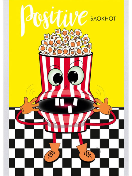 5_Блокнот А6 24л клетка, скоба PROF-PRESS Улетный фастфуд, ассорти