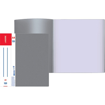 Папка 100 вкладышей deVENTE Daily, пластик 0,8мм, серая