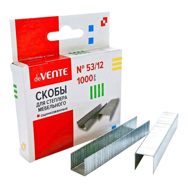 Скобы для мебельного степлера 53_12 deVENTE Repair&Craft, оцинкованные 1000 шт