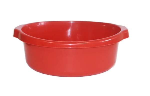 Таз круглый 10л МУЛЬТИПЛАСТ, хозяйственный, с ручками, красный