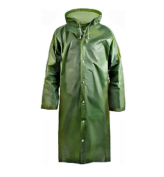Дождевик KOMFI EVA с капюшоном на кнопках, 110мкм, 75*120см, зеленый