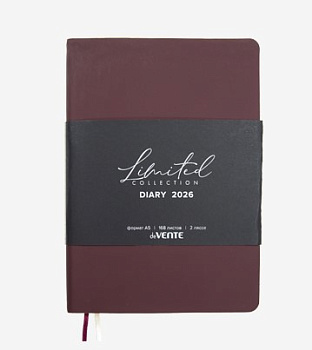 Ежедневник 2026 А5 deVENTE Nobile, под кожу, мягкая обложка soft touch, бордово-коричневый, 168л