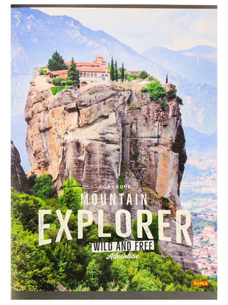 5_Тетрадь А5 48л клетка, скоба REMIX Горные ландшафты, ассорти