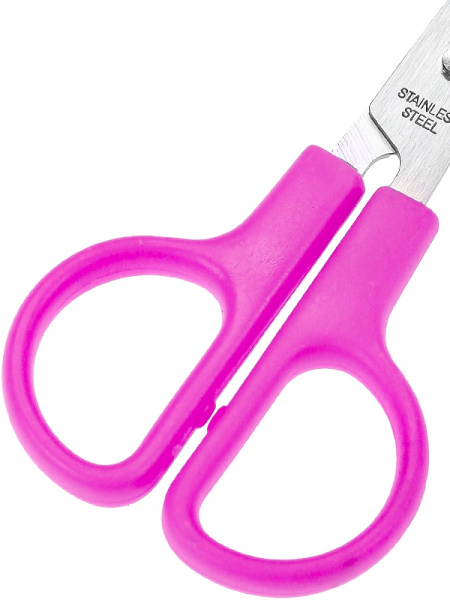 5_Ножницы 120мм PROF-PRESS с футляром для лезвий, розовые
